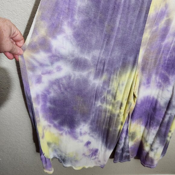 21 Saints Jumpsuit Womens Small Spaghetti Straps Tie-Dye Purple Yellow - Picture 3 of 15